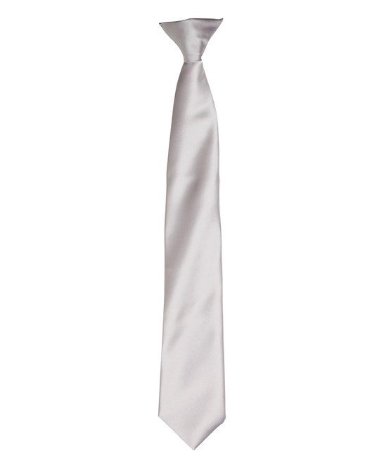 Clip on tie in silver grey